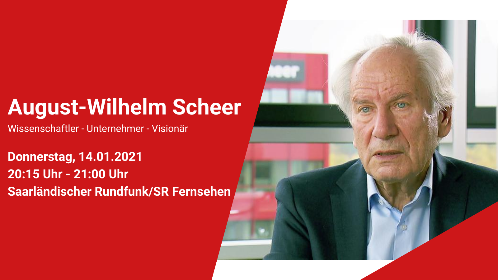 Filmteaser mit Prof. Dr. August-Wilhelm Scheer im Saarländischen Rundfunk